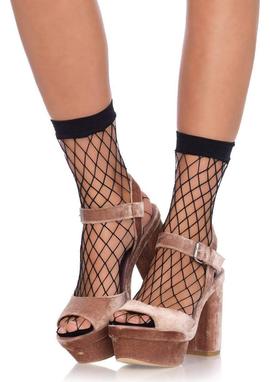 Diamond Net Anklets: Black