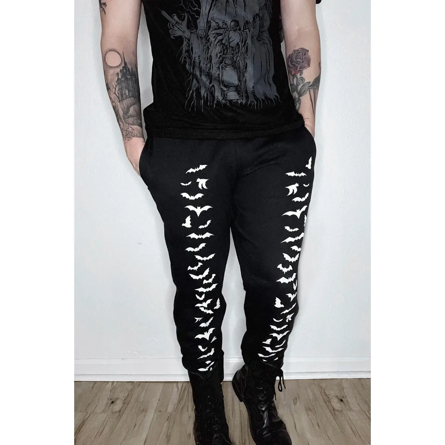 Vampire Bat Joggers [White Bats]