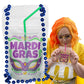 Mardi Gras - Wearable Drink Pouches (12 oz) - Green Beads