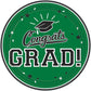 9” Round Graduation Plates: Green (18ct.)