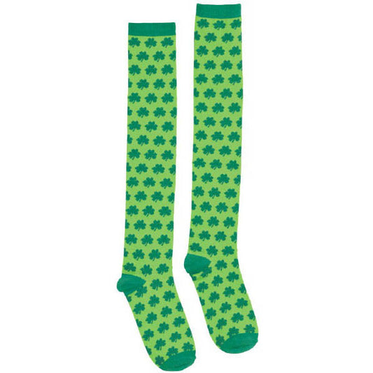 St. Patrick's Day Knee High Socks: Shamrocks - O/S