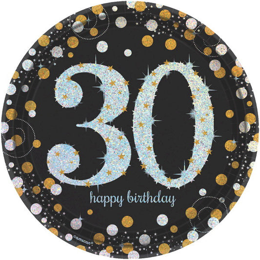 9" Plates - 30th Sparkling Celebration (8ct.)