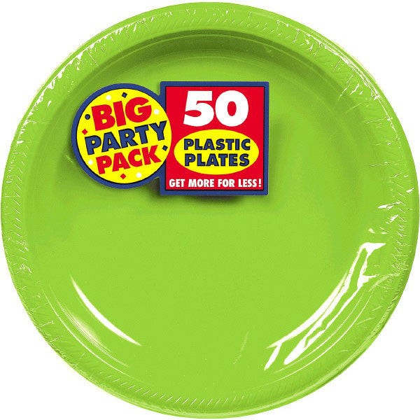 10" Plastic Plates (50ct.): Kiwi Green