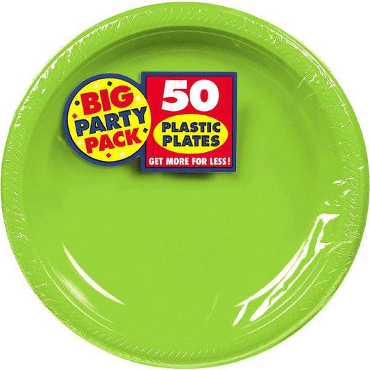 10" Plastic Plates (50ct.): Kiwi Green