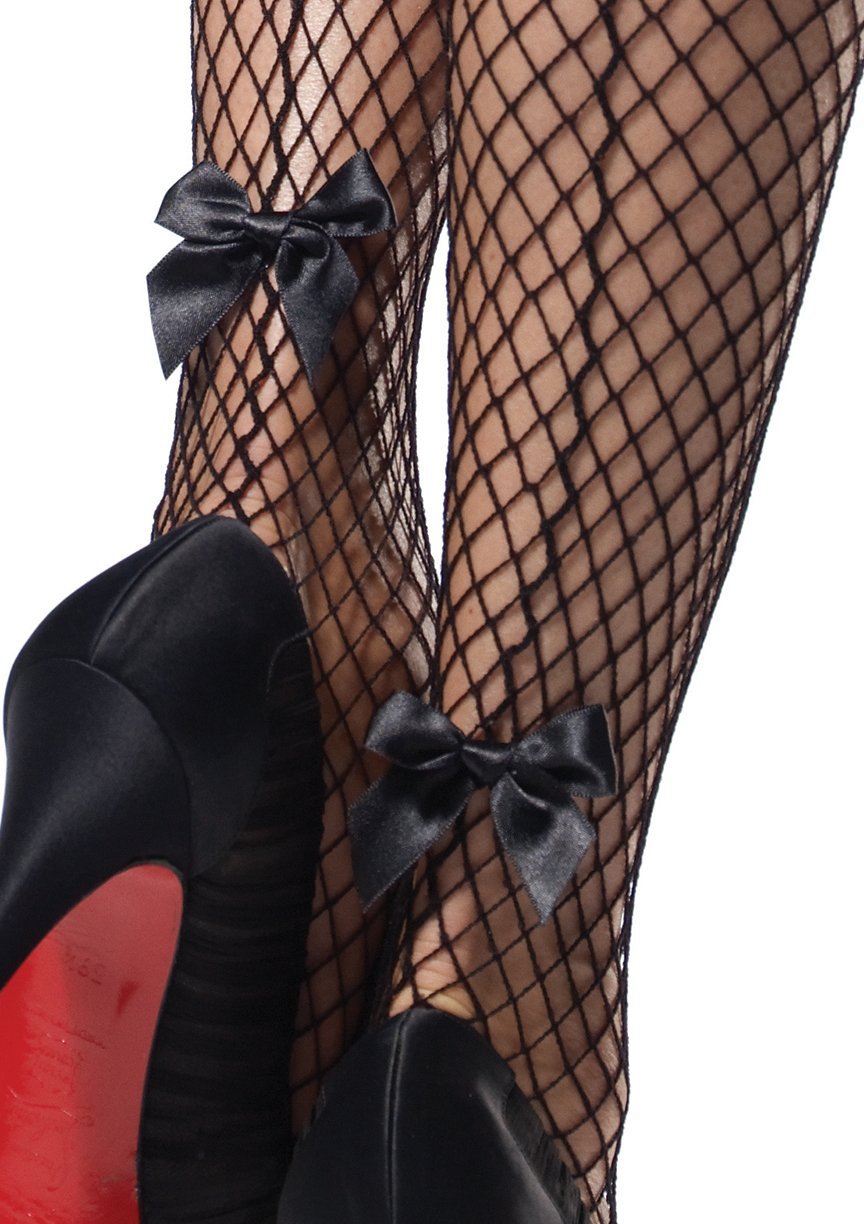 Stay Up Bow Backseam Thigh Highs - Black