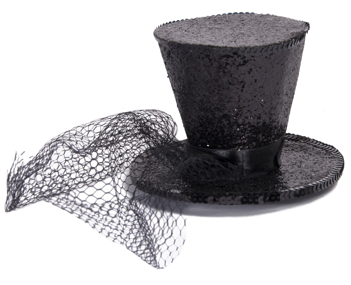 Mini Top Hat w/ Veil - Black