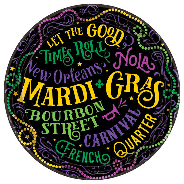 9" Plates: Mardi Gras (60pk.)