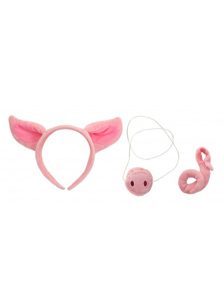 Animal Ears Headband, Nose, & Tail Kit: Pig