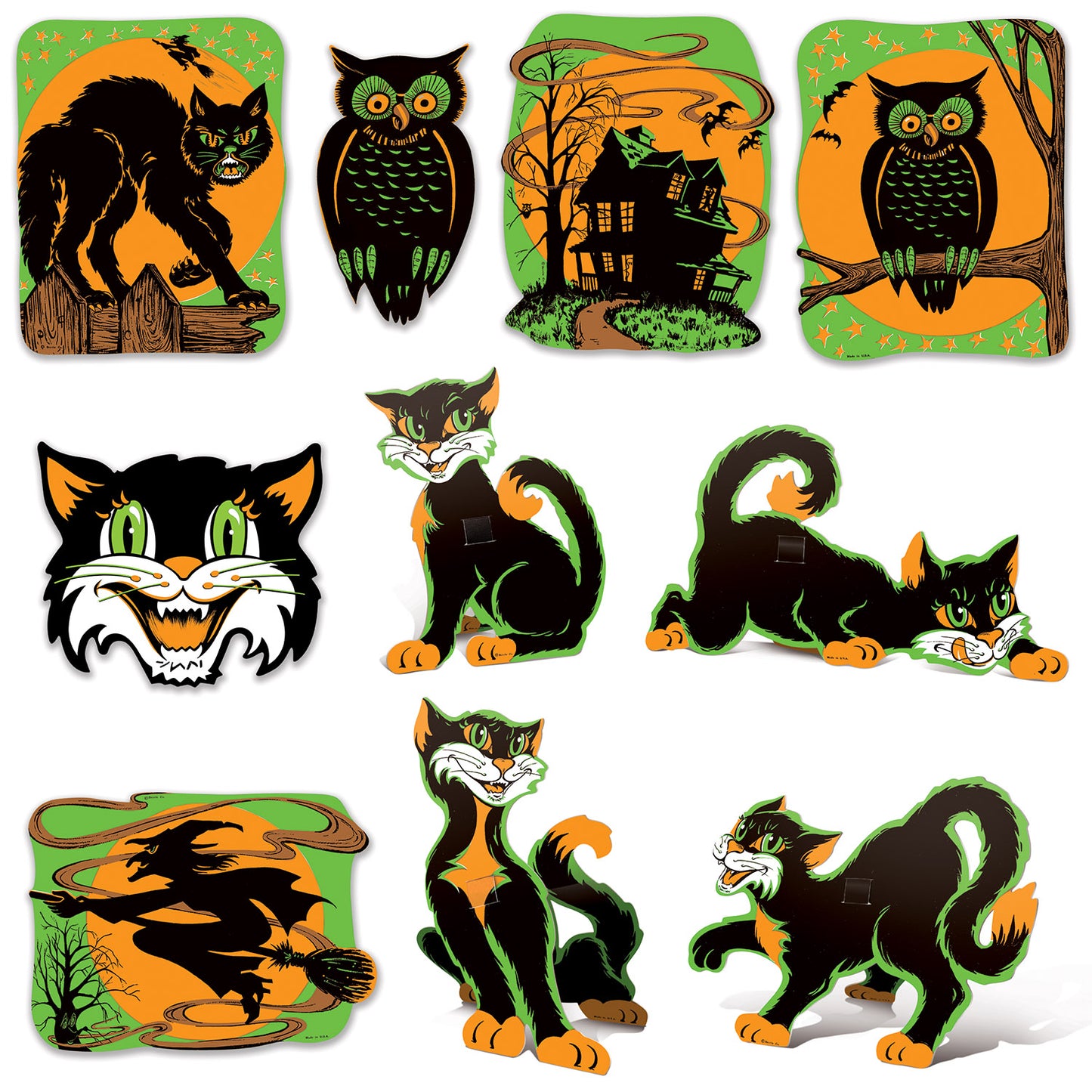 Vintage Halloween: Fluorescent Cutouts (10pk.)