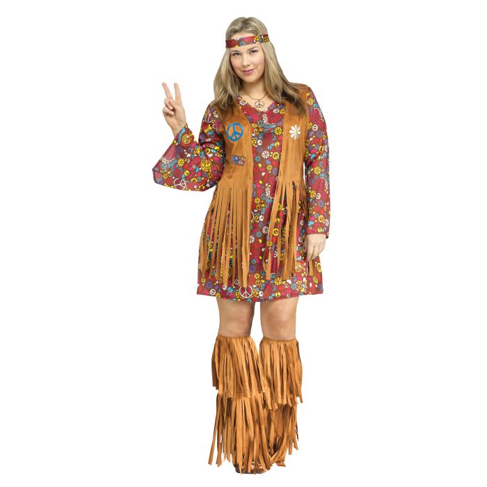 Women's Peace & Love Costume - Plus Size