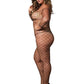 Wide Fishnet Bodystocking: Black - Plus