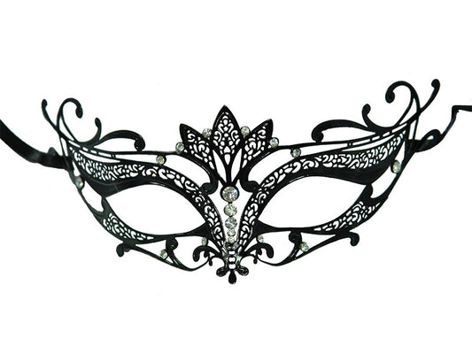 Metal Venetian Mask: Black