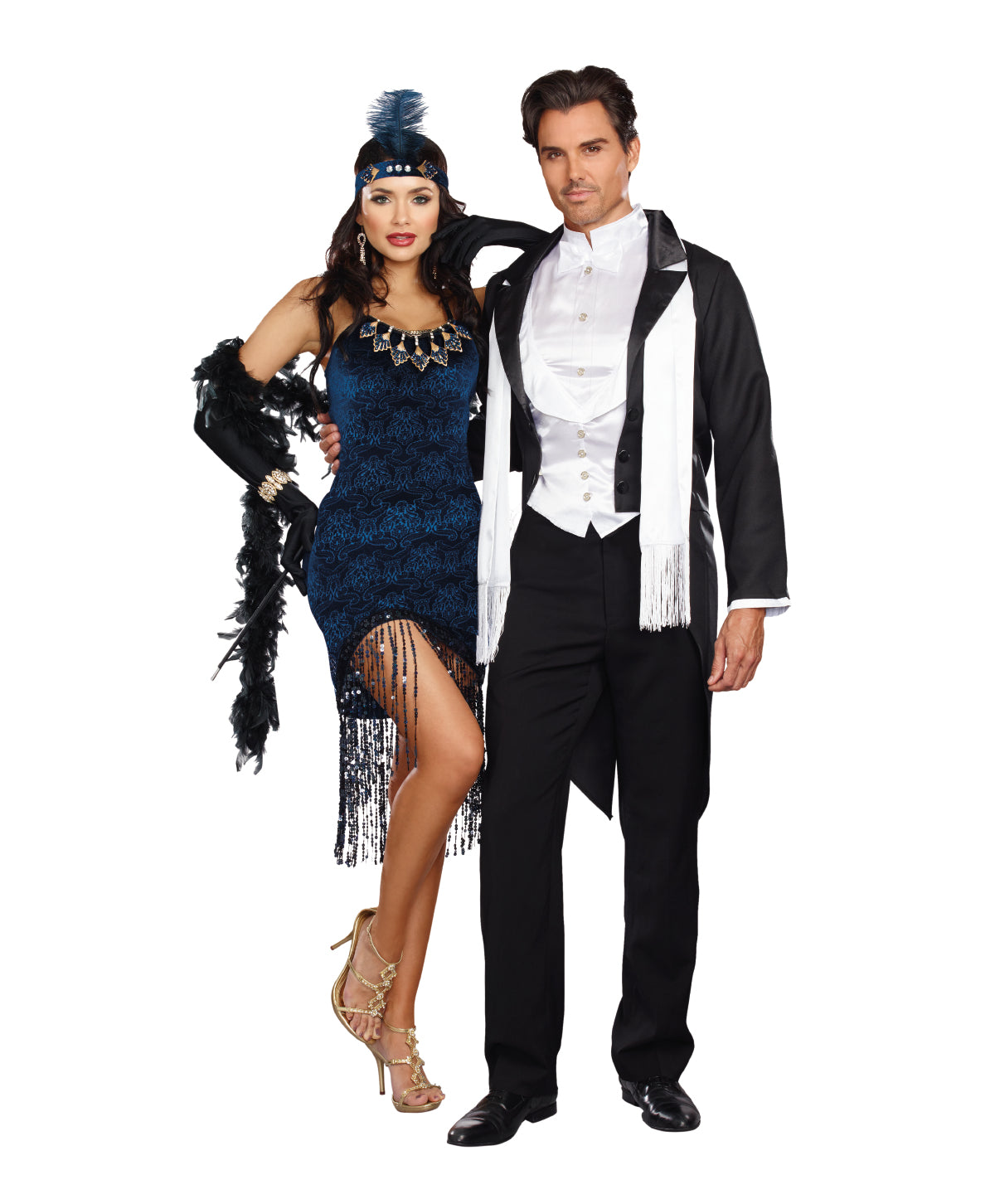 Women's Downtown Doll Blue Flapper Dress Johnnie Brocks Women's Downtown Doll Blue Flapper Dress Johnnie Brocks
