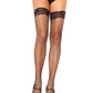 Plus Size: Stay Up Fishnet Thigh Highs - Black