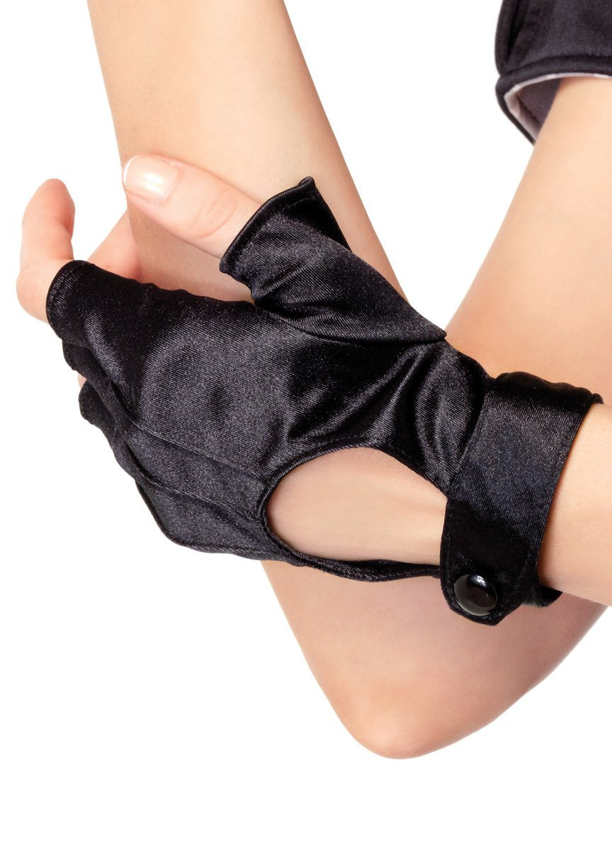 Fingerless Motorcycle Gloves - Black