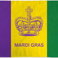 Mardi Gras Flag (3x5ft) - Crown