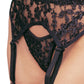 Lace Garterbelt w/ Thong: Black - O/S