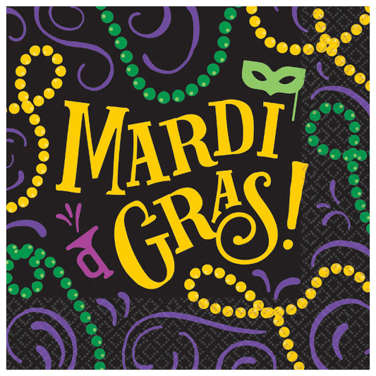 Beverage Napkins: Mardi Gras (125pk.)