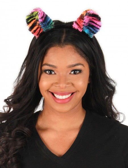 elope Neon Rainbow Tiger Ears Headband