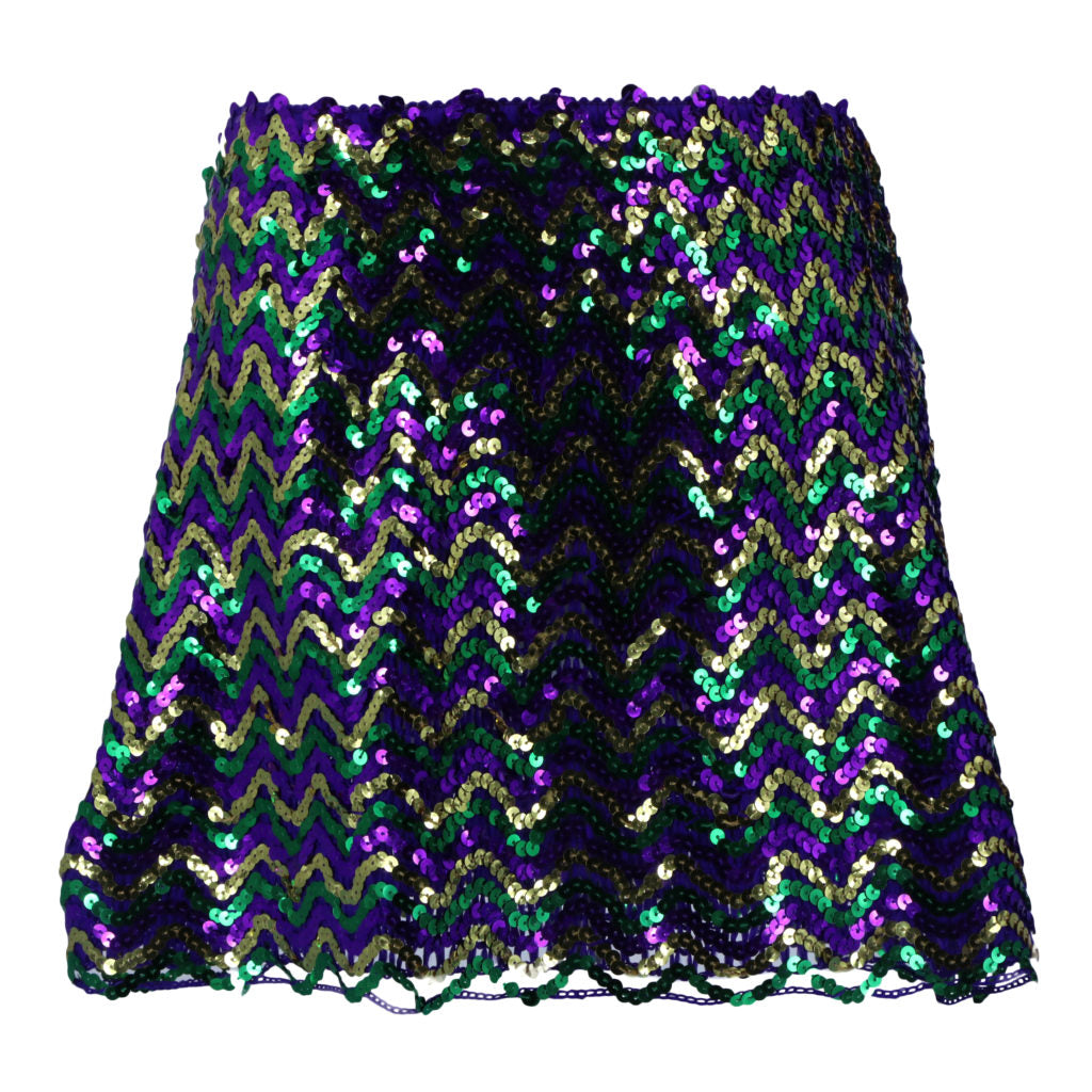 Sequin Skirt: Mardi Gras - O/S