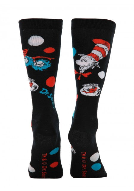 Dr. Seuss The Cat In The Hat Pattern Socks Adult