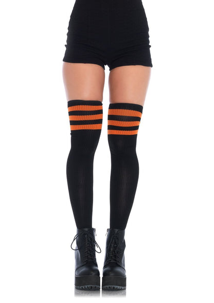 3 Stripes Athletic Ribbed Thigh Highs