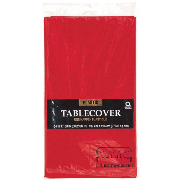 Plastic Table Cover: Rectangle - Red