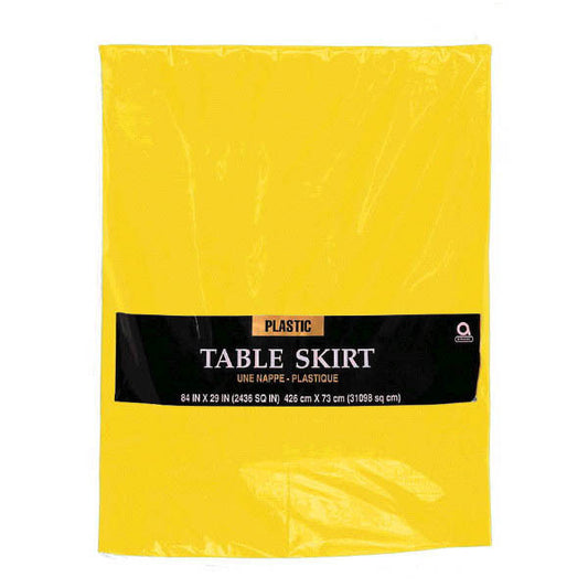 Plastic Table Skirt - Yellow