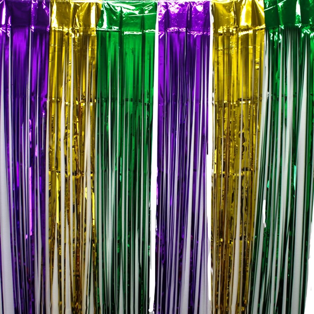 Mardi Gras Tinsel Curtain Backdrop 39" X 98"