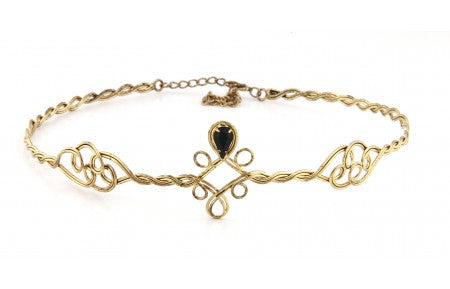 Antique Gold/Black Circlet Adjustable