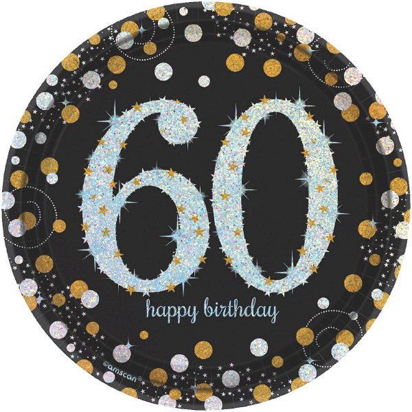 7" Plates - 60th Sparkling Celebration (8ct.)