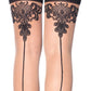 Baroque Backseam Stocking - Nude/Black