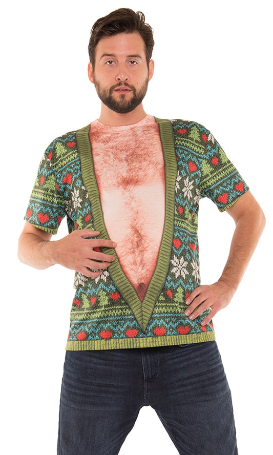 Sweater Tee: Deep V Ugly Xmas