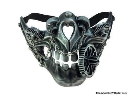 Steampunk Skull Mask - Silver/Gold  Assortment