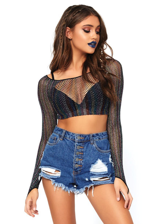 Rainbow Glitter Crop Top - Standard