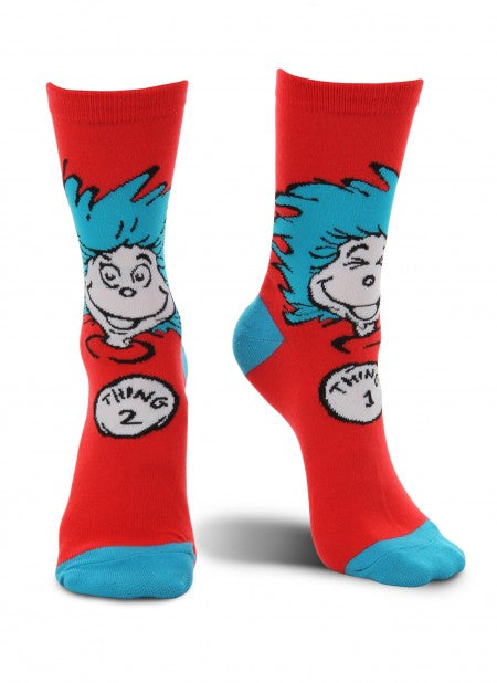 Dr. Seuss The Cat in the Hat Thing 1&2 Crew Socks