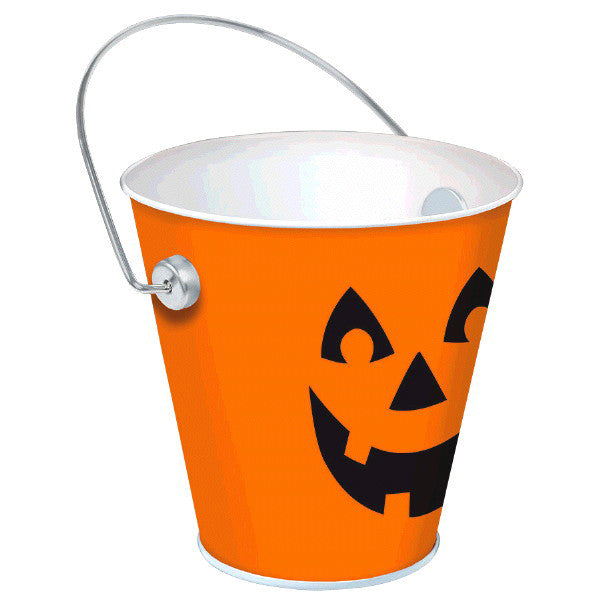 Jack-O-Lantern Metal Bucket (4 1/2" x 4 1/2")