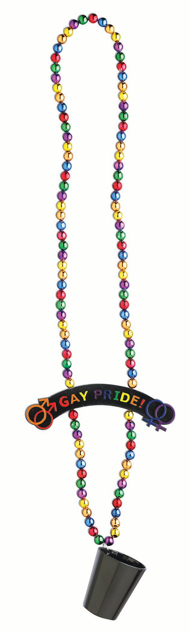 Gay Pride Bead w/ Shot Glass