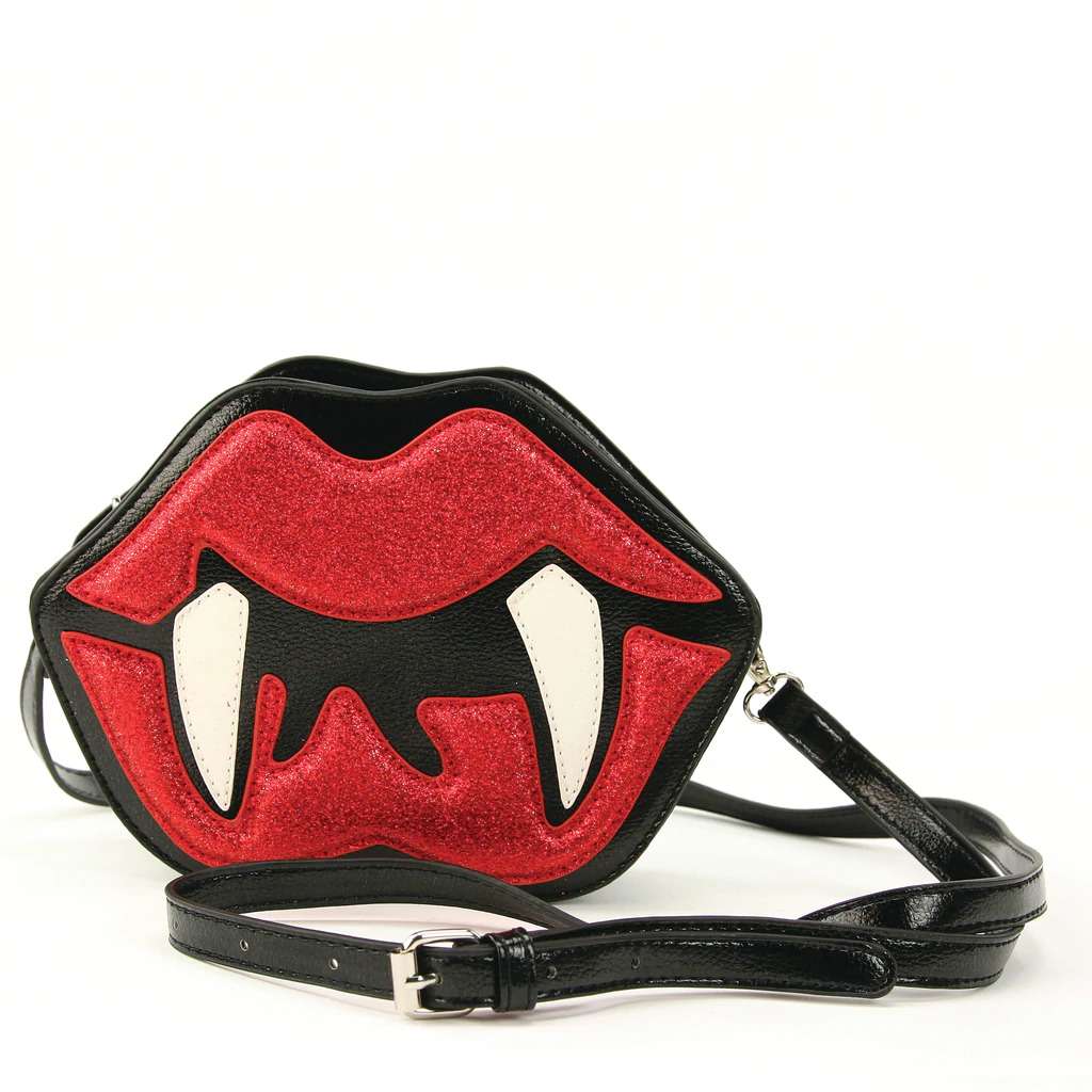 Vinyl Cross Body Purse: Vampire Mouth