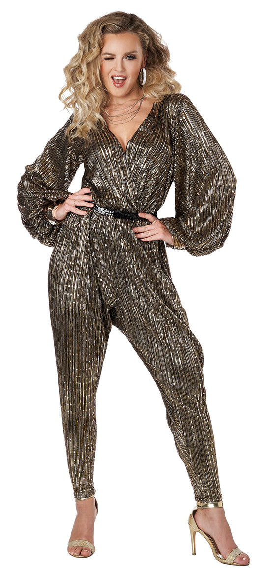 Plus Size Gold Disco Queen Costume