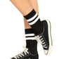 Athletic Striped Anklets - Black/White