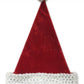 17" Red Velvet Santa Hat w/ Sequin Plush Cuff & Pom