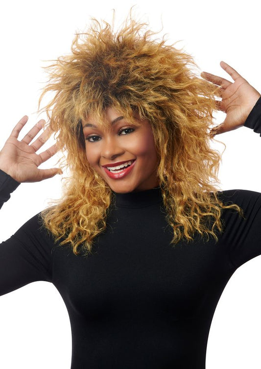 Women's Queen Of Rock Wig - Mixed Brown