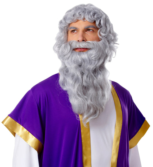 Deluxe Biblical Wig & Beard - Grey