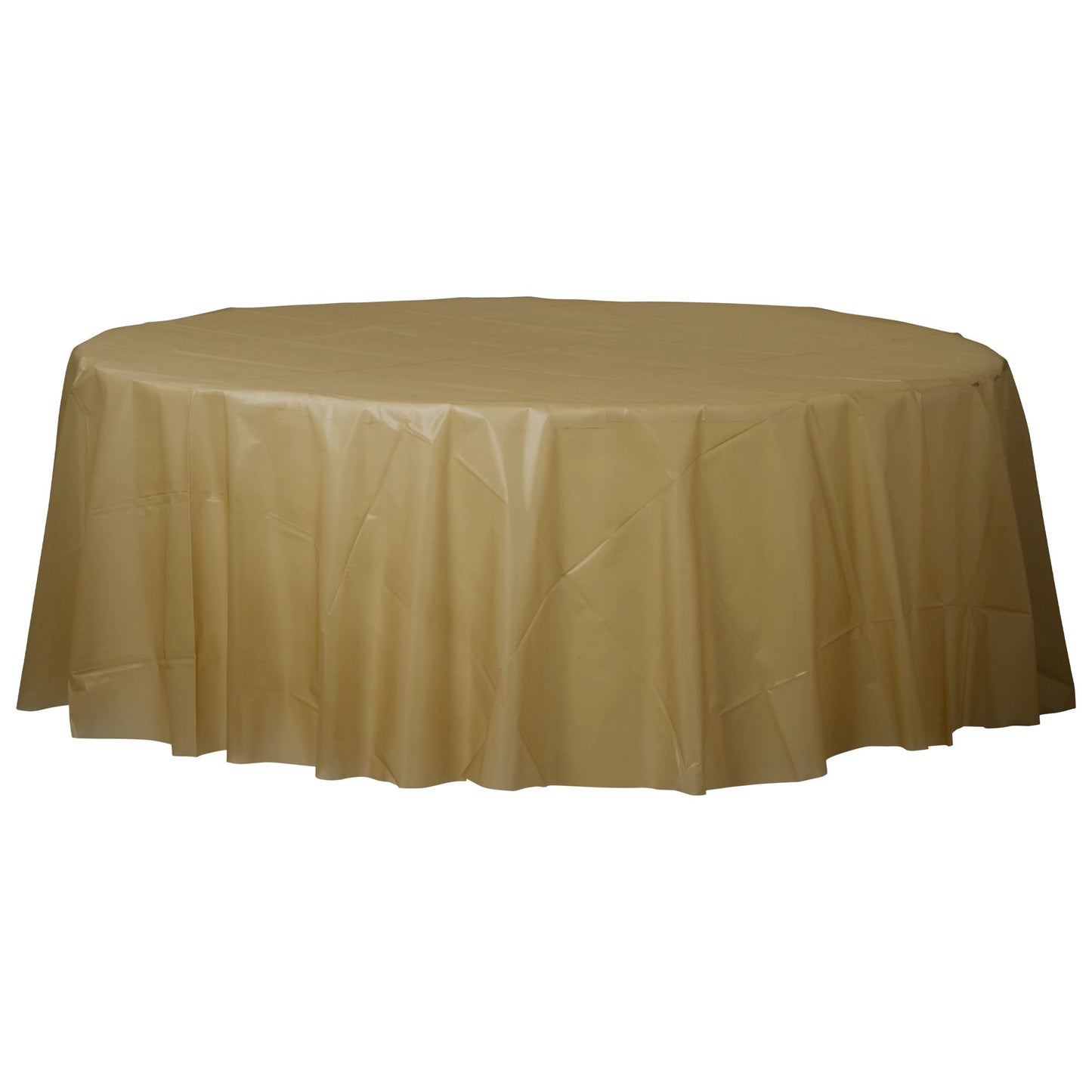 Plastic Table Cover: Round - Gold