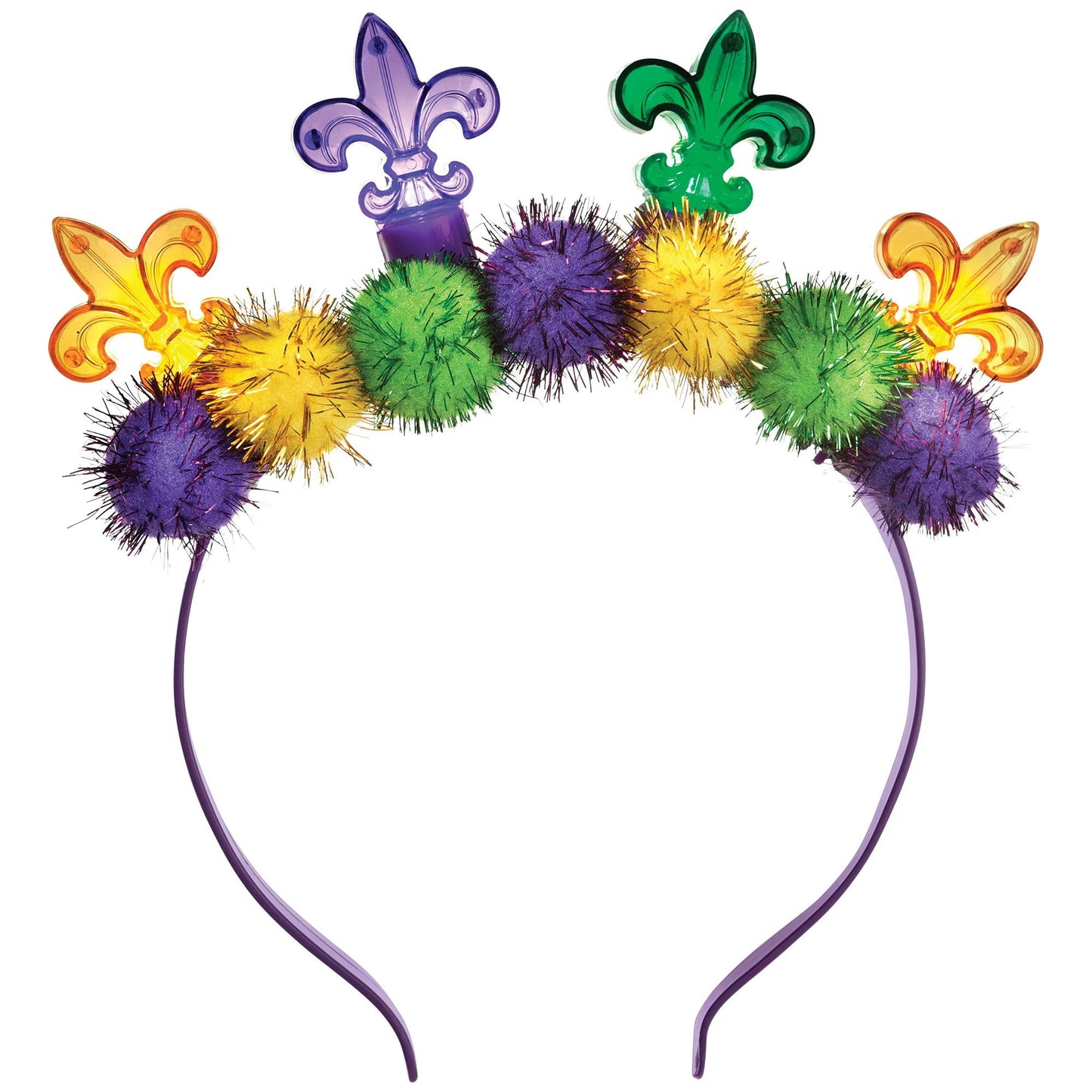 Mardi Gras Light-Up Headband: Fleur De Lis