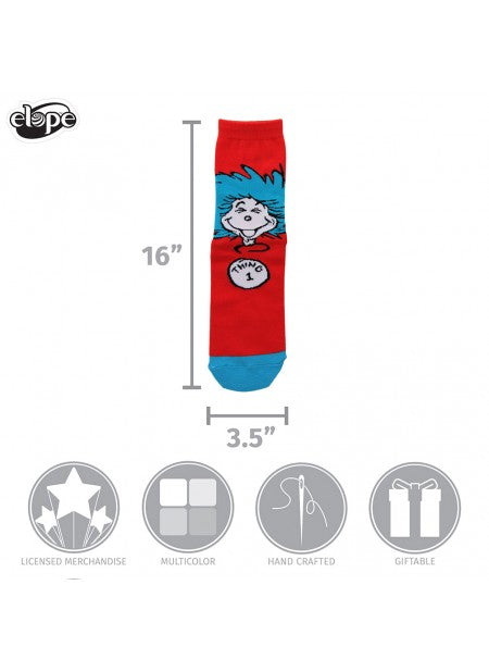 Dr. Seuss The Cat in the Hat Thing 1&2 Crew Socks