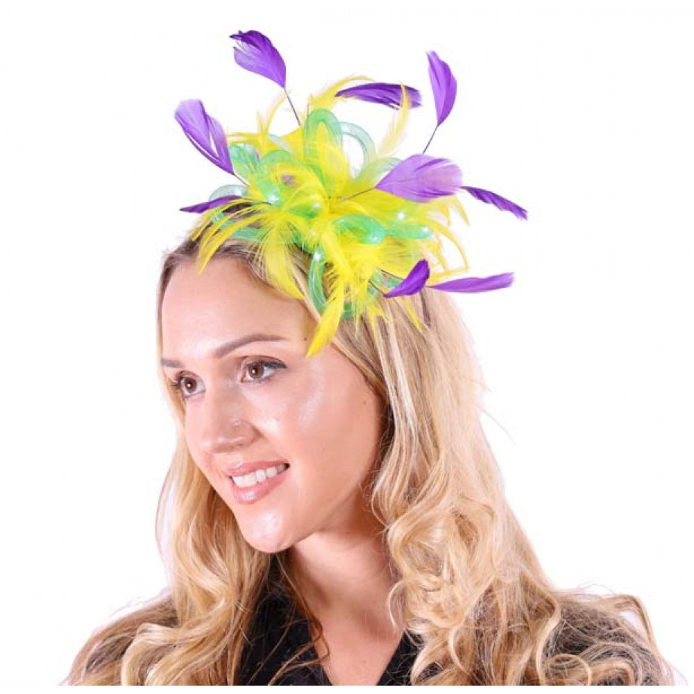 Mardi Gras Feathered Headband