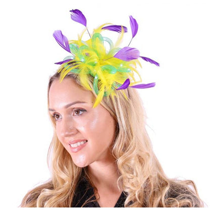 Mardi Gras Feathered Headband