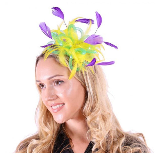 Mardi Gras Feathered Headband